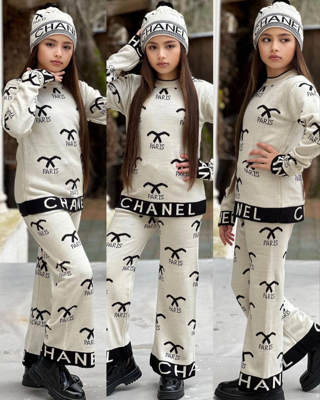Kids Chanel-Inspired White Tracksuit